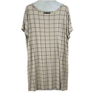 Altar‎ Houseline T-Shirt Dress Windowpane Women's Medium Mini PDX